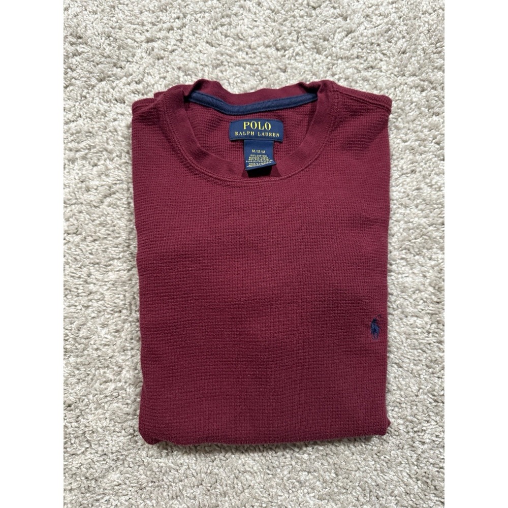 Polo Ralph Lauren Pullover Sweater Crew Neck Men's M Long Sleeve Burgundy